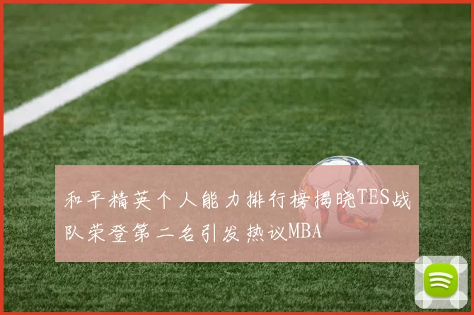和平精英个人能力排行榜揭晓TES战队荣登第二名引发热议MBA